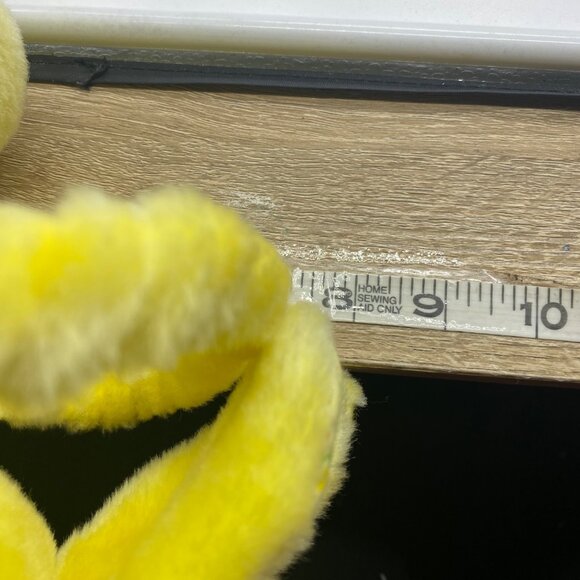 Vtg Yellow Bunny Rabbit Plush Easter Basket Stuffed Animal 8"x13" Floral Lining - Picture 10 of 10